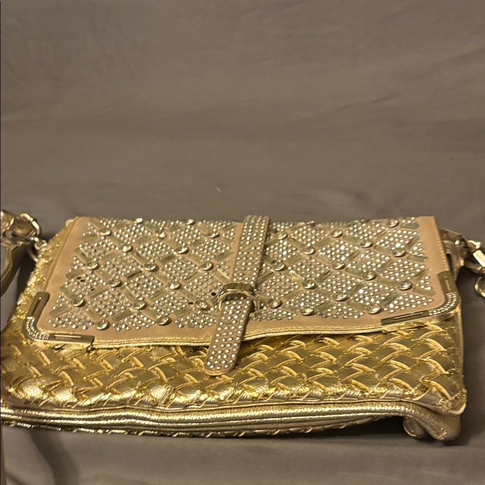 Haley beez Chic Gold Studded Clutch